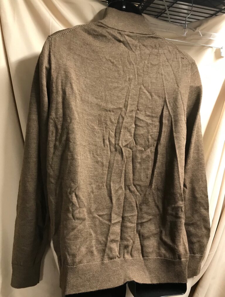 Banana Republic Sweater Mens Large Brown 1/4 Zip Pullover Italian Merino Wool