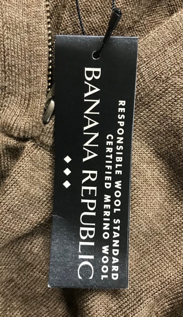 Banana Republic Sweater Mens Large Brown 1/4 Zip Pullover Italian Merino Wool