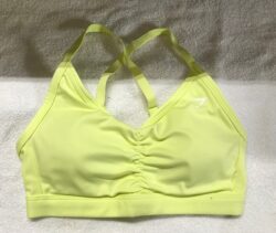 Gymshark Yellow Ruched Sports Bra CrissCrossed Back Padded Sz XS NEW