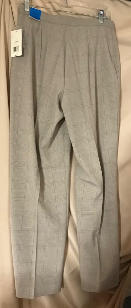Kim Rogers Chelsea Tan Plaid Pants Sz 10 Average New with Tags