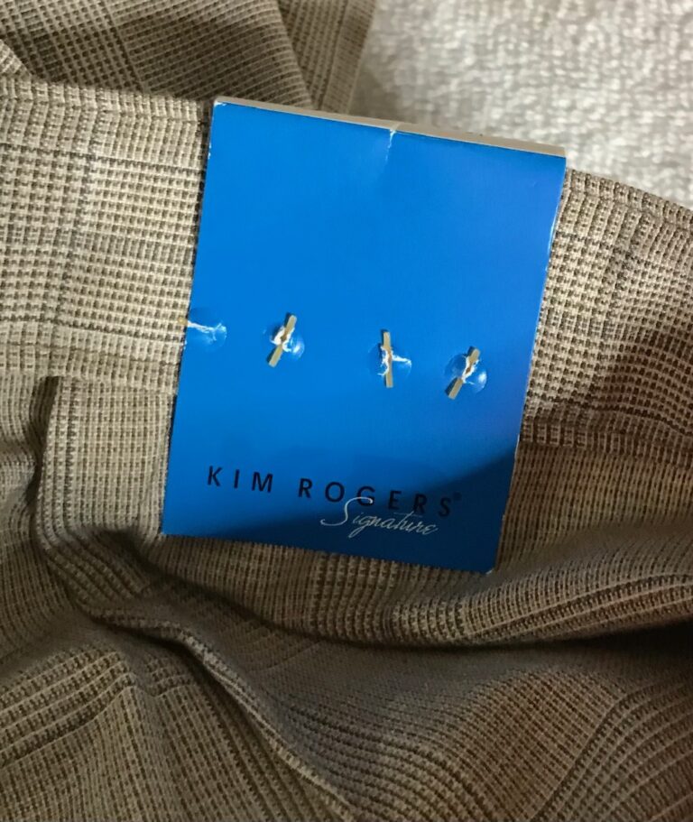 Kim Rogers Chelsea Tan Plaid Pants Sz 10 Average New with Tags