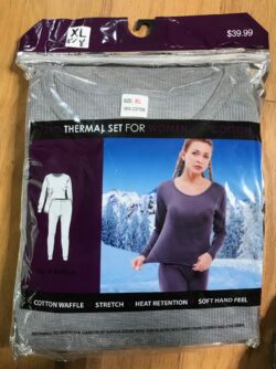 Thermal Set for Women Gray Pants & Shirt Sz XL NEW