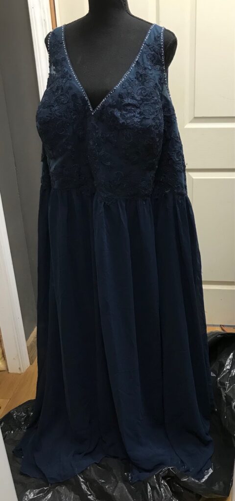 Asos Design Pleated Bodice Plunge Neck Midi Navy SZ 12 UK 16 NEW