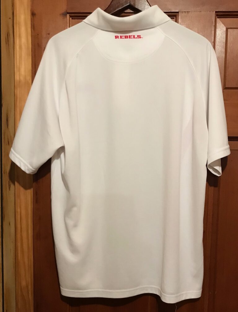 P2 Pro Player Ole Miss Rebels White Polo Shirt Sz Large New Back