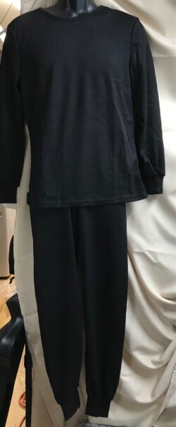 Thermal 2 Pc Set Top & Pants Black Womens Sz XL NEW
