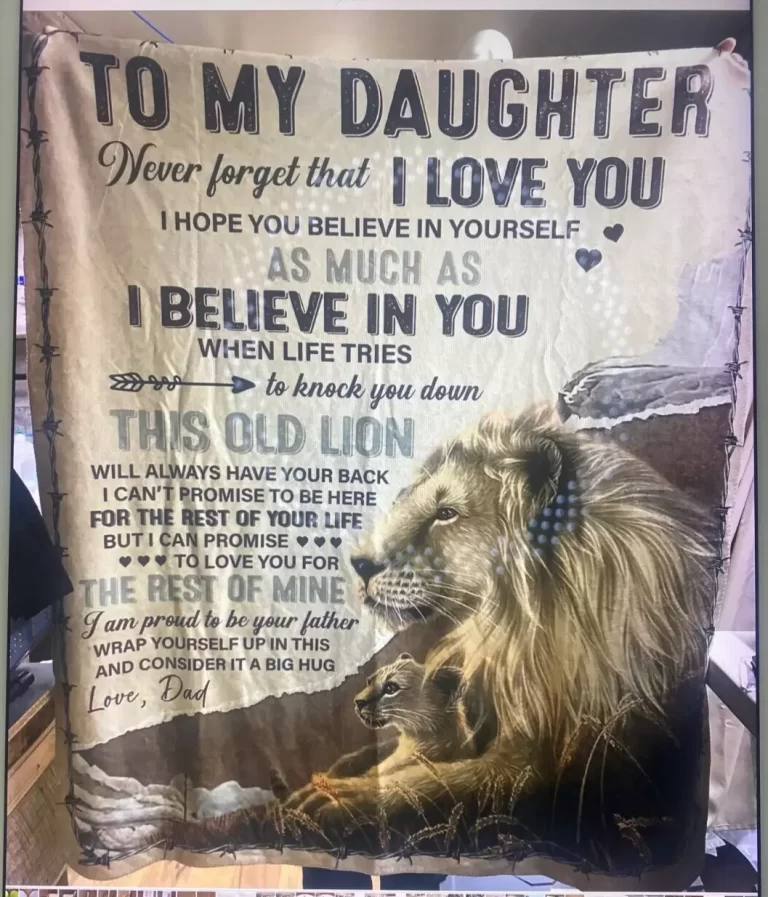 AA Mills Mink / Sherpa Plush My Daughter - Love Dad Throw Blanket 48"x60" NEW - Image 3
