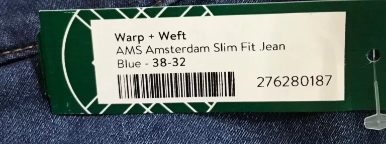 AMS Amsterdam Slim Warp+Weft Blue Jeans Sz 38/32 NEW - Image 9
