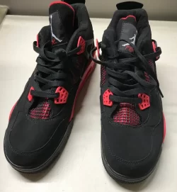 Air Jordan 4 Retro Red Thunder Shoes Black & Red Size 6