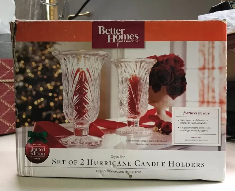 Better Homes & Gardens Crystalline Hurricane Candle Holders Set of 2 NEW - Image 3