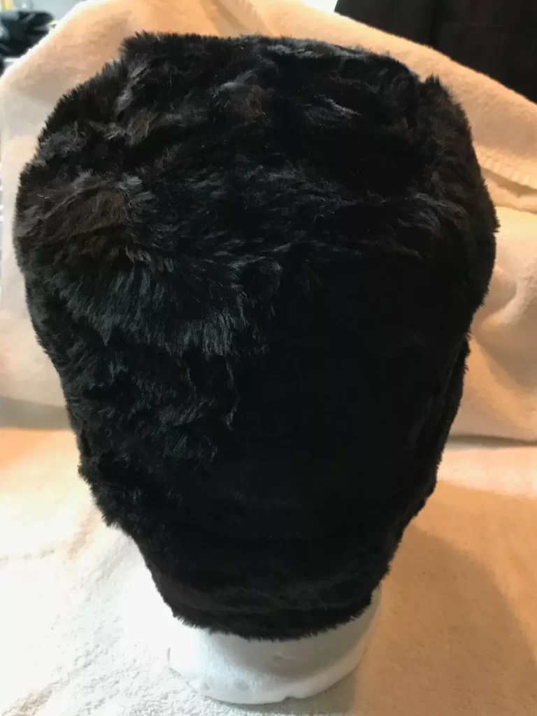 Black Hat Faux Fur Soviet Badge Red Star Sickle wth Laurel Wreath Sz 7.25/58 NEW - Image 3