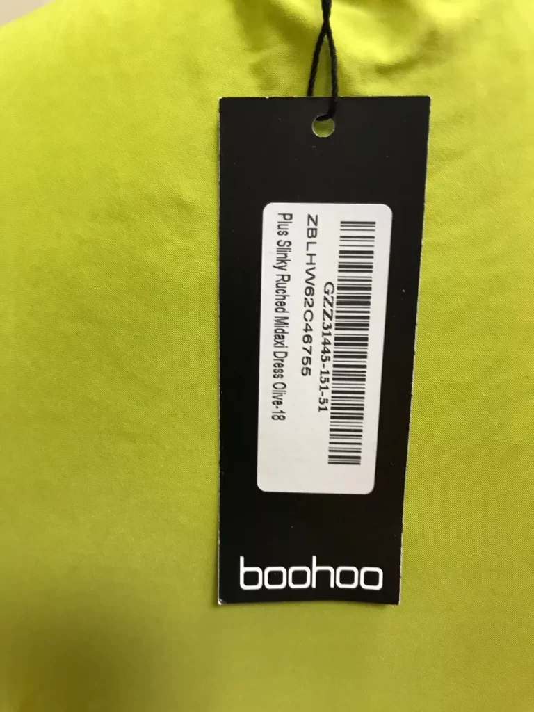 BooHoo Plus Slinky Ruched Midaxi Dress Olive Sz 14 NEW - Image 3