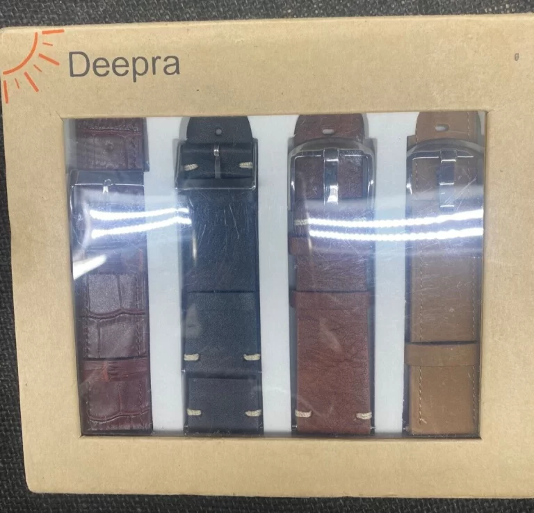 Deepra Apple Watch Bands 42mm Set of 4 Brown/Black/Tan/Vintage Tan Leather NEW - Image 4