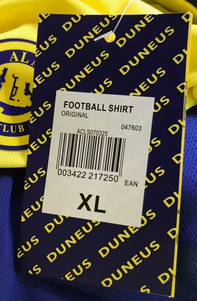 Duneus Sportswear Al Nassr 7 Ronaldo Football Jersey Yellow/Purple Sz XL NEW - Image 11