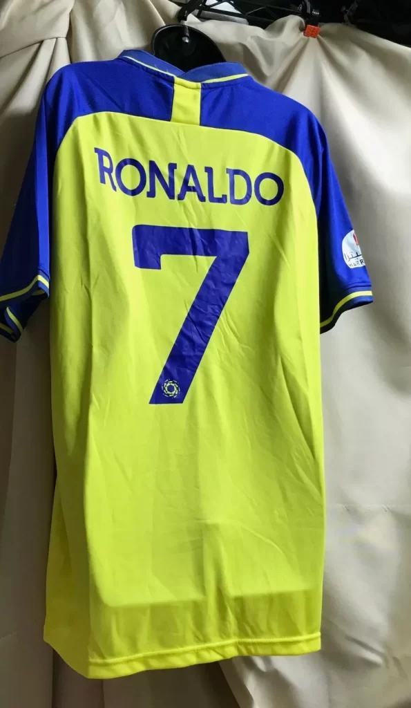 Duneus Sportswear Al Nassr 7 Ronaldo Football Jersey Yellow/Purple Sz XL NEW - Image 5