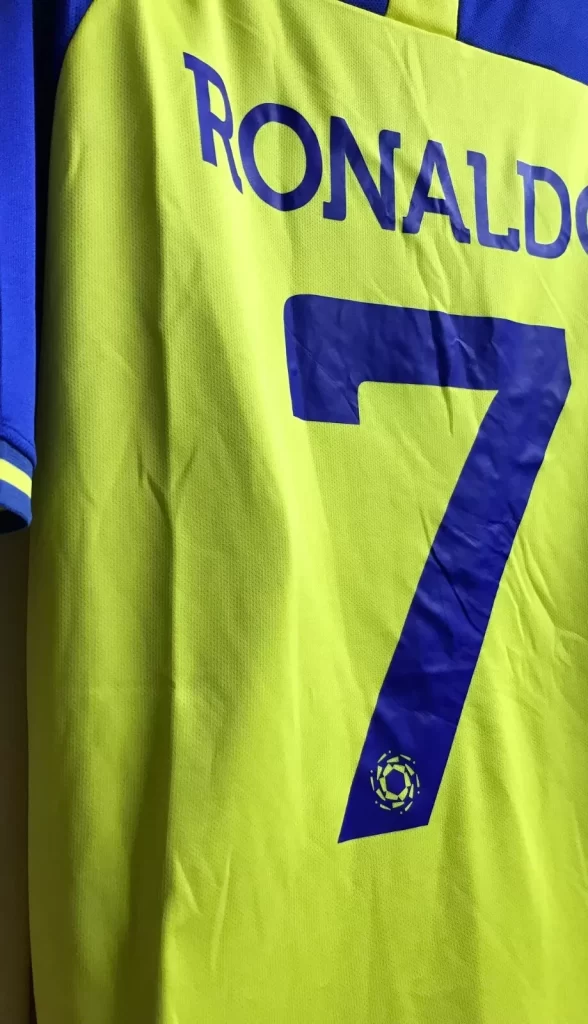 Duneus Sportswear Al Nassr 7 Ronaldo Football Jersey Yellow/Purple Sz XL NEW - Image 6