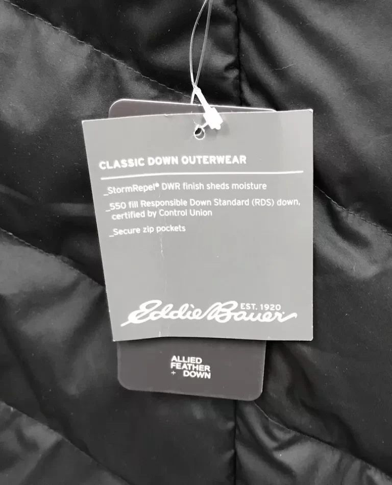 Eddie Bauer Classic Feather Down Parka Hooded Black Coat Sz M NEW - Image 8