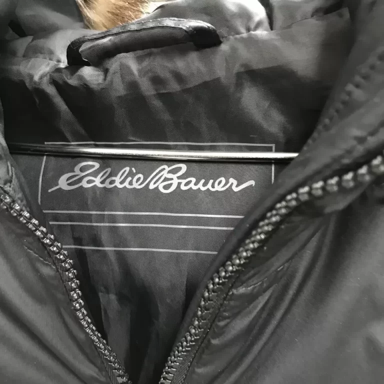 Eddie Bauer Classic Feather Down Parka Hooded Black Coat Sz M NEW - Image 7
