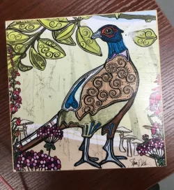 Fat Dragonfly Collection Pheasant Wooden Box with Apron Shanni Welsh