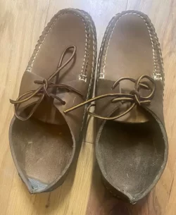 Frye Lace-Up Moccasin Size 8 D Brown Leather Men's 3306M Vintage NEW Old Stock
