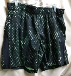 Gymshark Black Shorts with Green Triangles