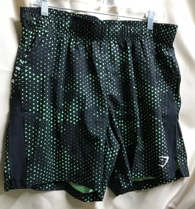 Gymshark Black Shorts with Green Triangles Sz M