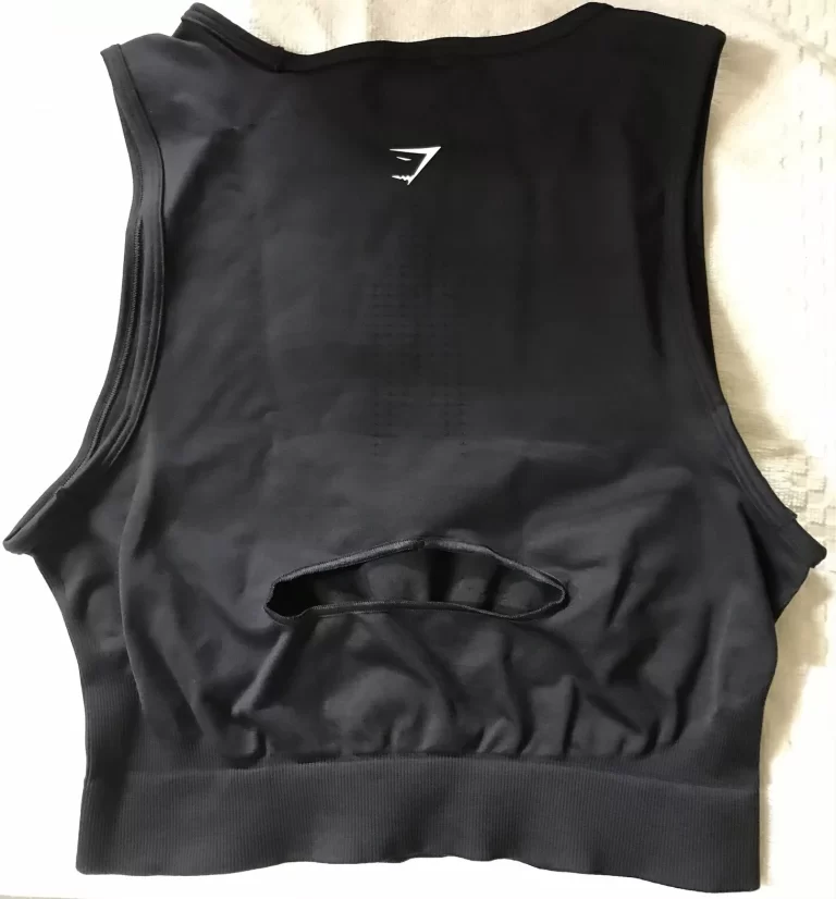 Gymshark Black Sleeveless Round Neck Cropped Shirt Midi Tank Sz L NEW - Image 3