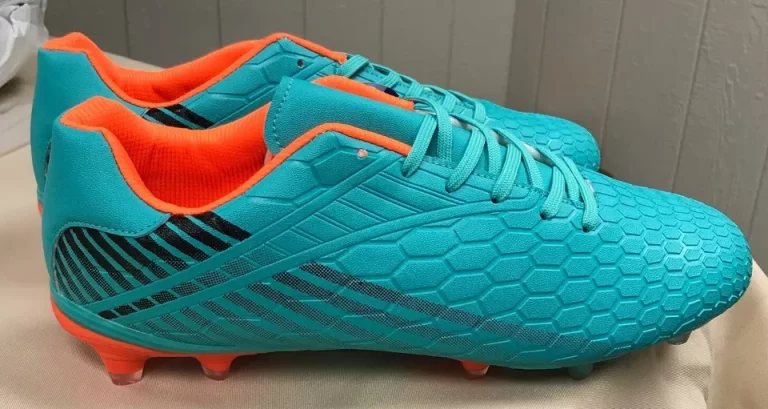 Hawkwell Men's Outdoor Firm Ground Soccer Cleats Aqua/Orange Size 11 (44) - Image 13