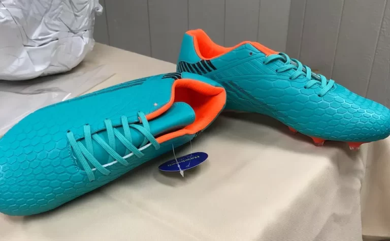 Hawkwell Men's Outdoor Firm Ground Soccer Cleats Aqua/Orange Size 11 (44) - Image 7