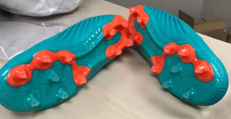 Hawkwell Men's Outdoor Firm Ground Soccer Cleats Aqua/Orange Size 11 (44) - Image 6