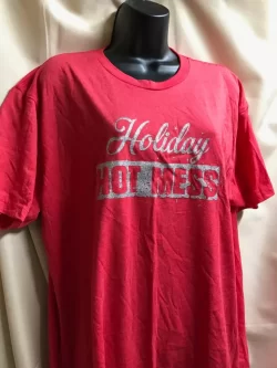 Next Level "Holiday Hot Mess" Red T-Shirt NEW