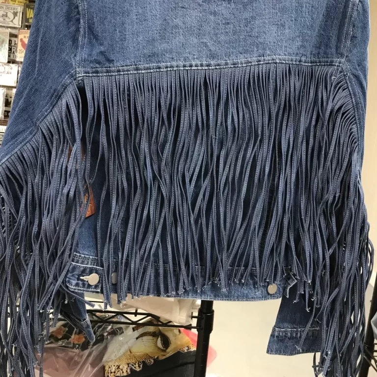 Honey Creek by Scully Button Up Denim Jacket with Fringe Sz S HC711 NEW - Image 6