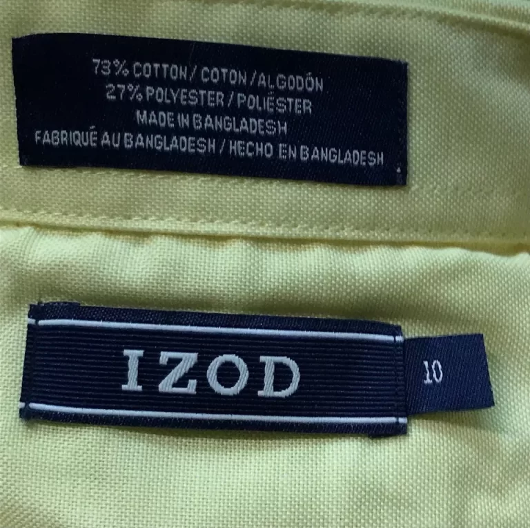 Izod 700 Yellow Classic Button Boys Shirt Sz 10 NEW - Image 11