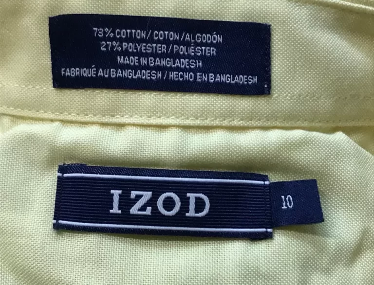 Izod 700 Yellow Classic Button Boys Shirt Sz 10 NEW - Image 10
