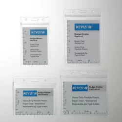 KEYLION 100 Pack Horizontal Name Tag Name Badge ID Card Holders