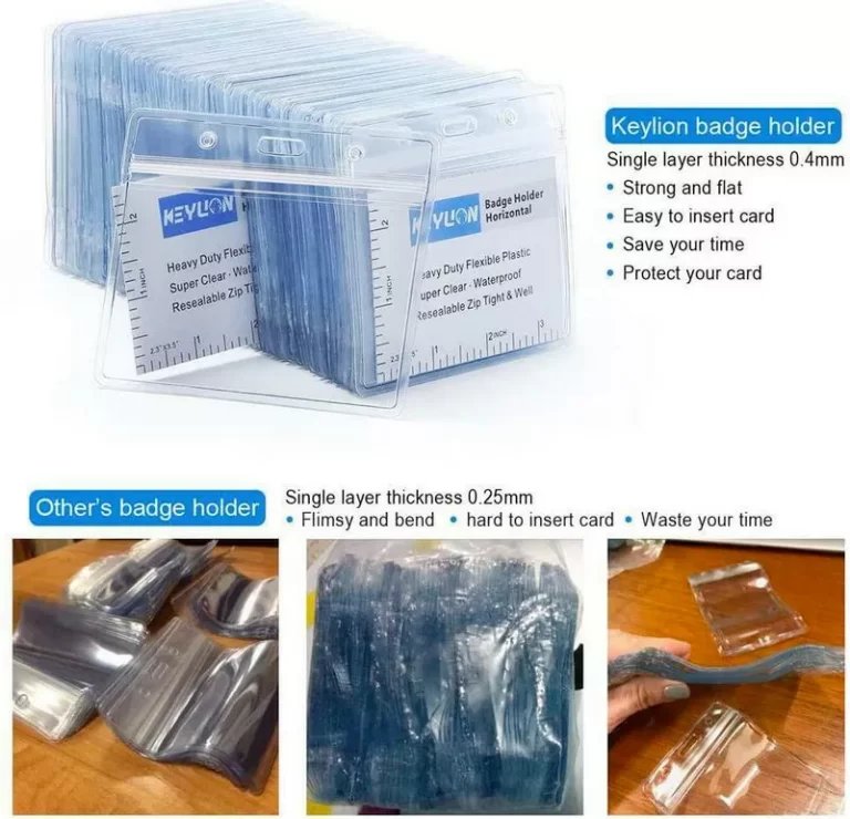 KEYLION 100 Pack Horizontal Name Tag Name Badge ID Card Holders, Heavy Duty Clea - Image 5
