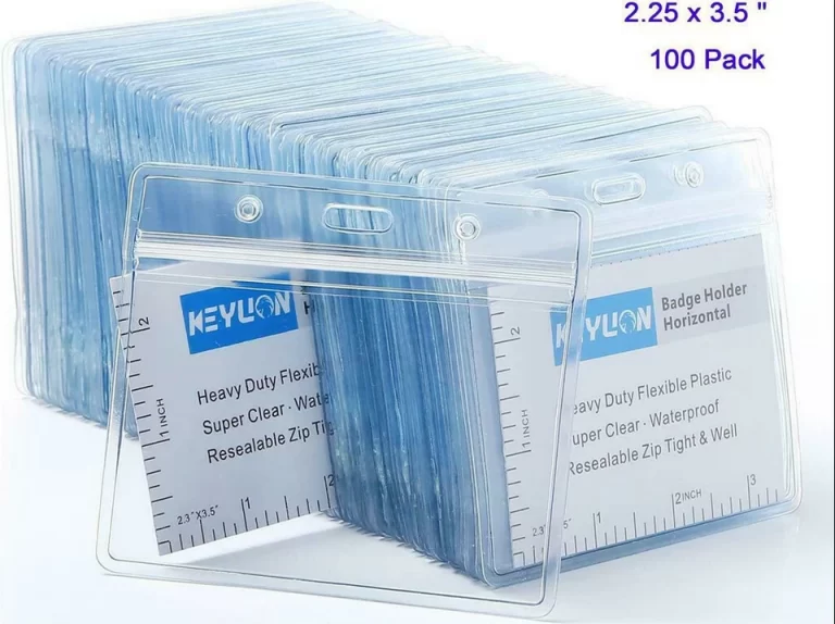 KEYLION 100 Pack Horizontal Name Tag Name Badge ID Card Holders, Heavy Duty Clea - Image 6