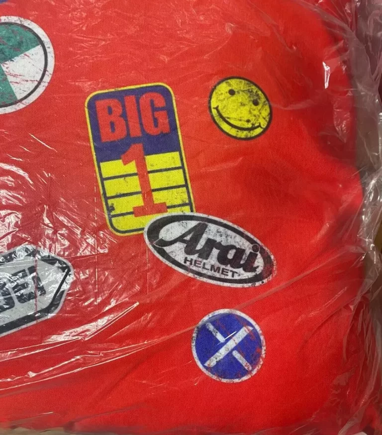 Kaneda's Distressed Bike Stickers on Everything Throw Pillow& Insert 24"x24" NEW - Image 3