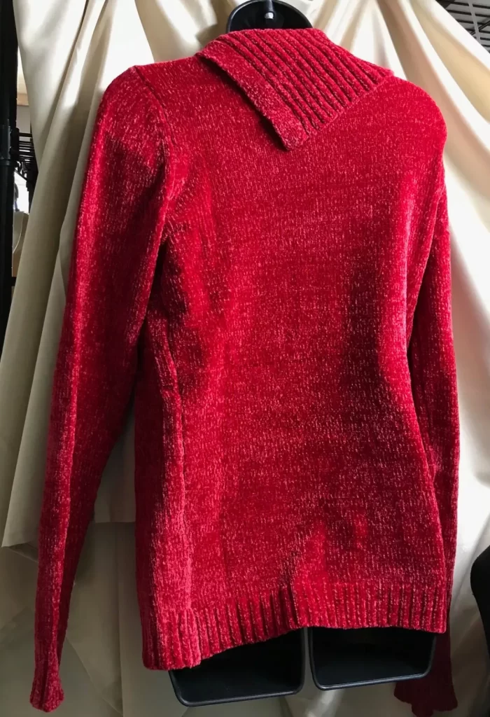 Karen Scott KS Chenille P/O Haute Red Sweater/Collar Long sleeve Sz M NEW - Image 3