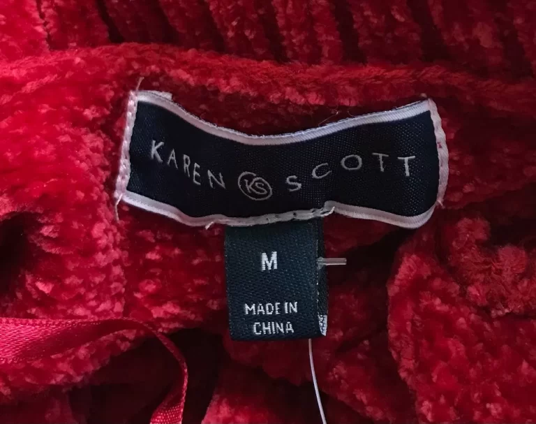 Karen Scott KS Chenille P/O Haute Red Sweater/Collar Long sleeve Sz M NEW - Image 6