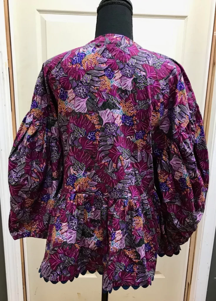 Kika Vargas Floral Purple Blouse Sz XL NEW - Image 4