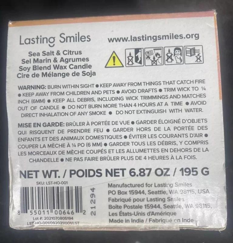 Lasting Smiles Sea Salt & Citrus Aromatherapy Candle 6.87 Ounce - Image 3
