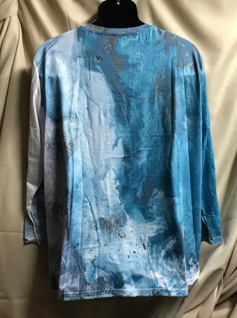 Long Sleeve Women's T-Shirt Ocean Blue Sz 2XL NEW - Image 4