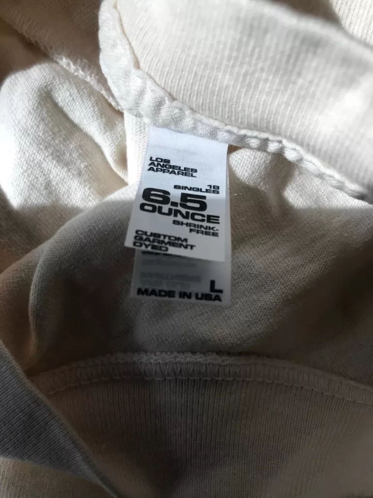 Los Angeles Apparel 6.5 Ounce Beige Sz L NEW - Image 6