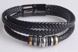 Love You Forever Son's Man's Braided Bracelet