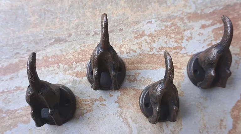 Set of 4 - Lulu Decor, H.D. Cast Iron Dog Key Hook with Mount Plate - NEW - Image 3