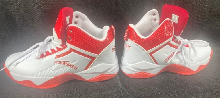 MingFJWEO Professional Basketball Sport Shoes Sneakers Size 9.5 White & Red NEW - Image 6