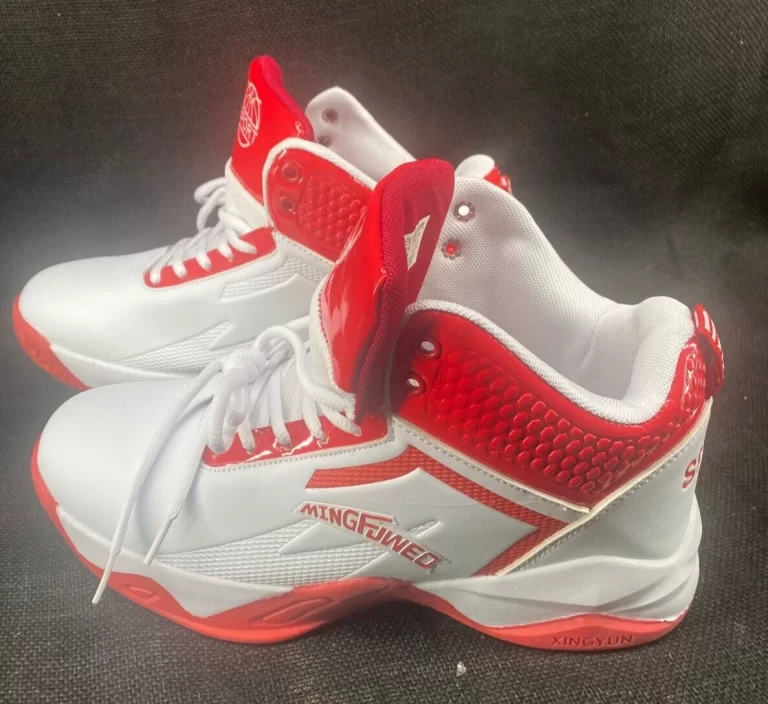 MingFJWEO Professional Basketball Sport Shoes Sneakers Size 9.5 White & Red NEW - Image 8