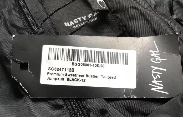 Nasty Gal Premium Sweatheart Bustler Tailored Jumpsuit Black Sz 12 New - Image 4