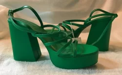 OSOS Design Green Block Heel Sandals