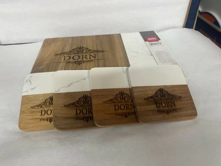P Graham Dunn Engraved Wood Marble Cutting Board